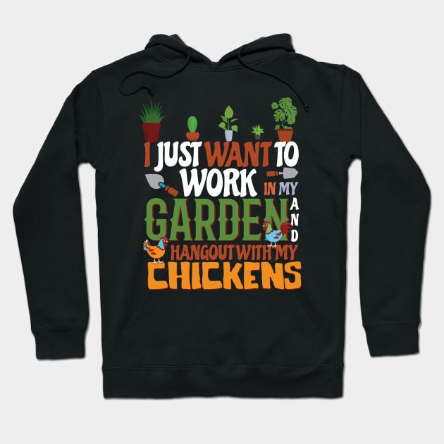 Garden And Chickens Hoodie by CrissWild